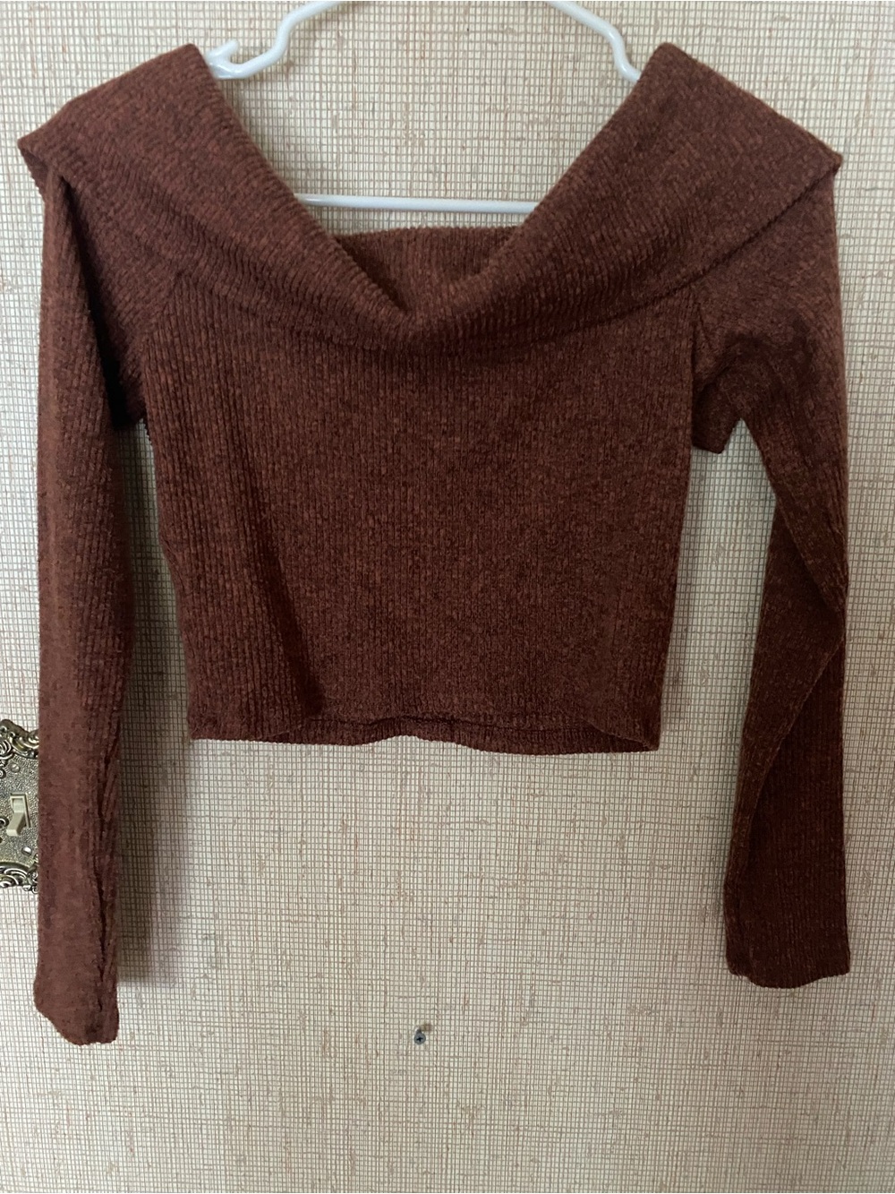 Almost Famous Ribbed Knit Button-Front Top in Rust Matching Set! - Picture 4 of 8